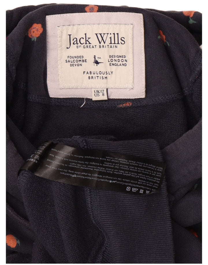 Jack Wills Sudadera con capucha gráfica para mujer UK 12 Medium Azul marino Algodón