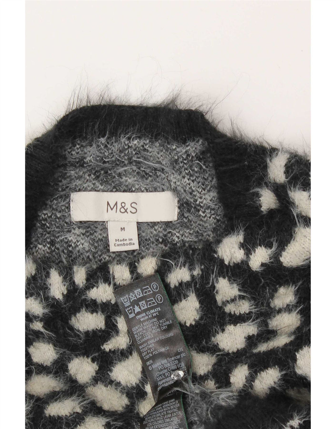 Marks & Spencer Jersey con cuello alto para mujer, talla 44, talla M, color negro