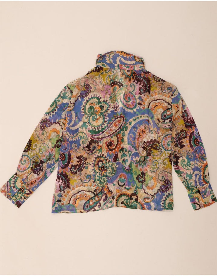 Zara Blusa camisera extragrande para mujer UK 44 Mediana Paisley multicolor