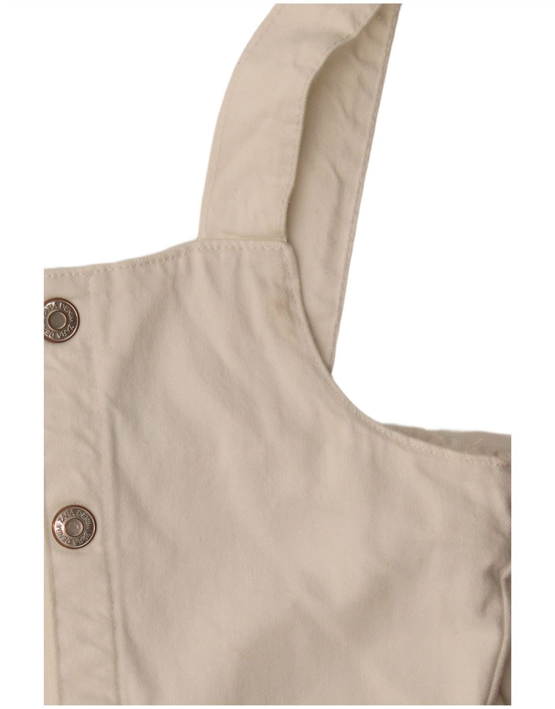Zara Mono Corto Niña Denim 8-9 Años Blanco Algodón