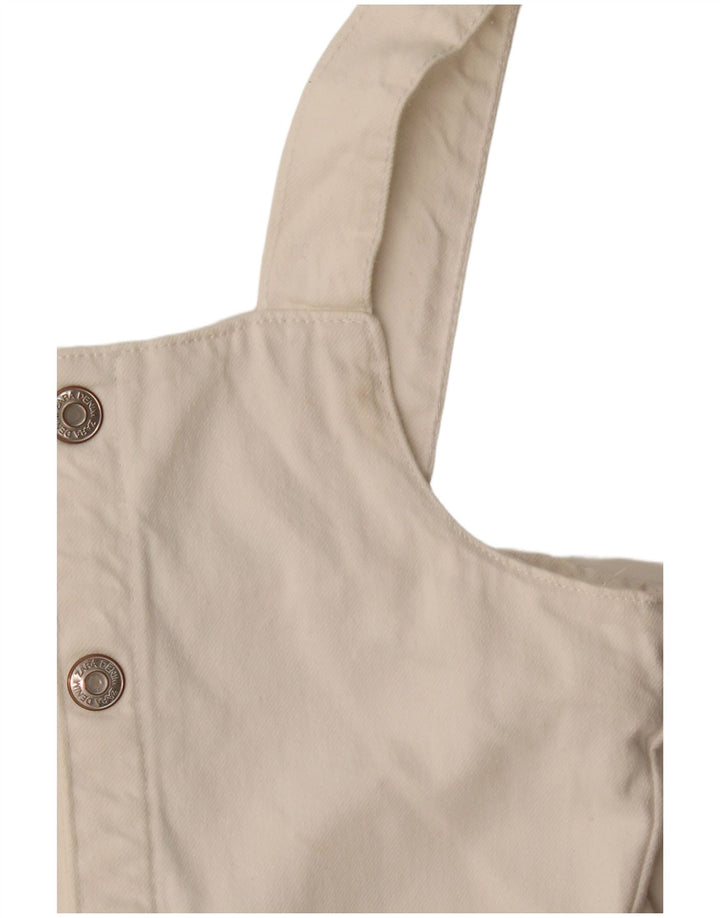 Zara Mono Corto Niña Denim 8-9 Años Blanco Algodón