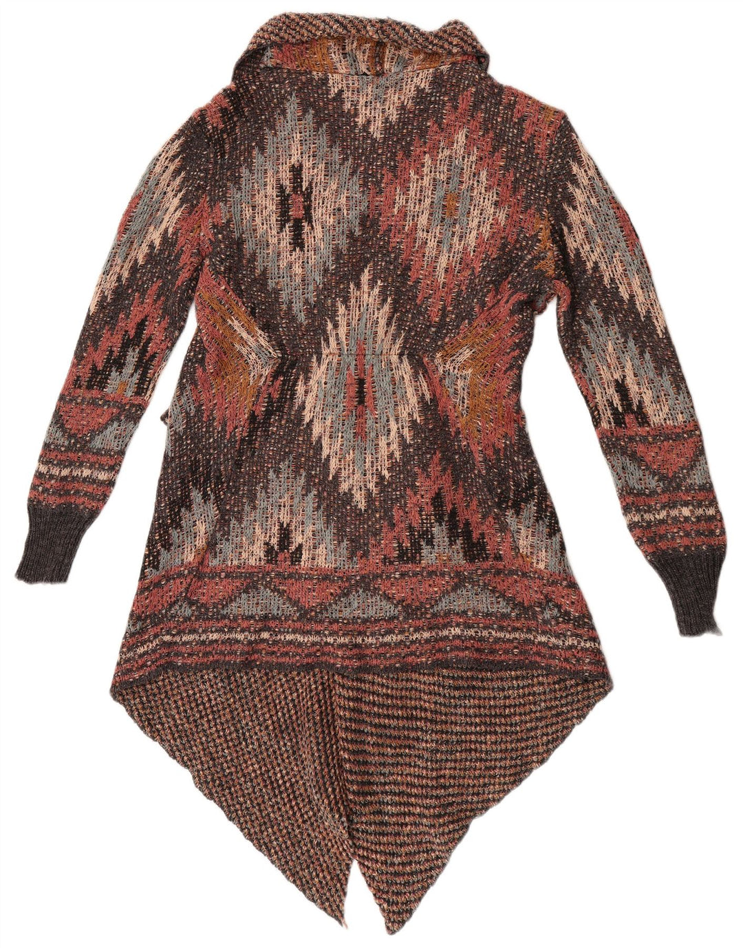 Evalúa Suéter Cárdigan Asimétrico para Mujer UK 40 Small Multicolor Aztec