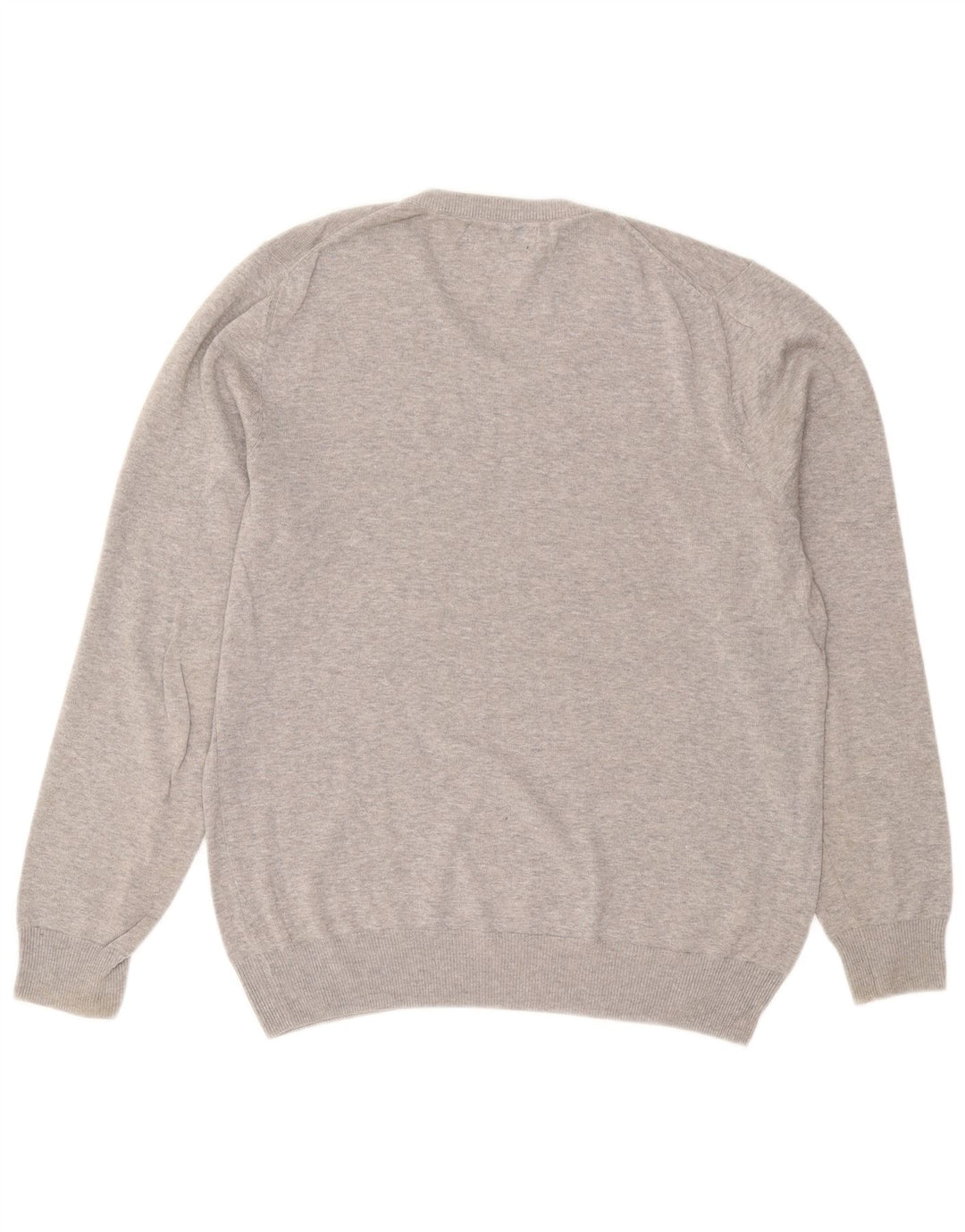 Marks & Spencer Jersey con cuello en V para hombre de algodón moteado gris medio