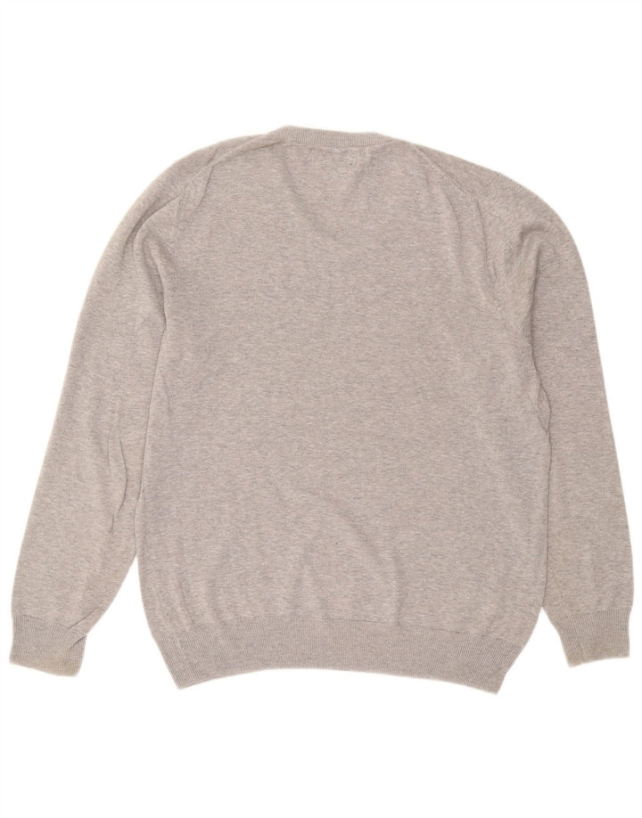 Marks & Spencer Jersey con cuello en V para hombre de algodón moteado gris medio