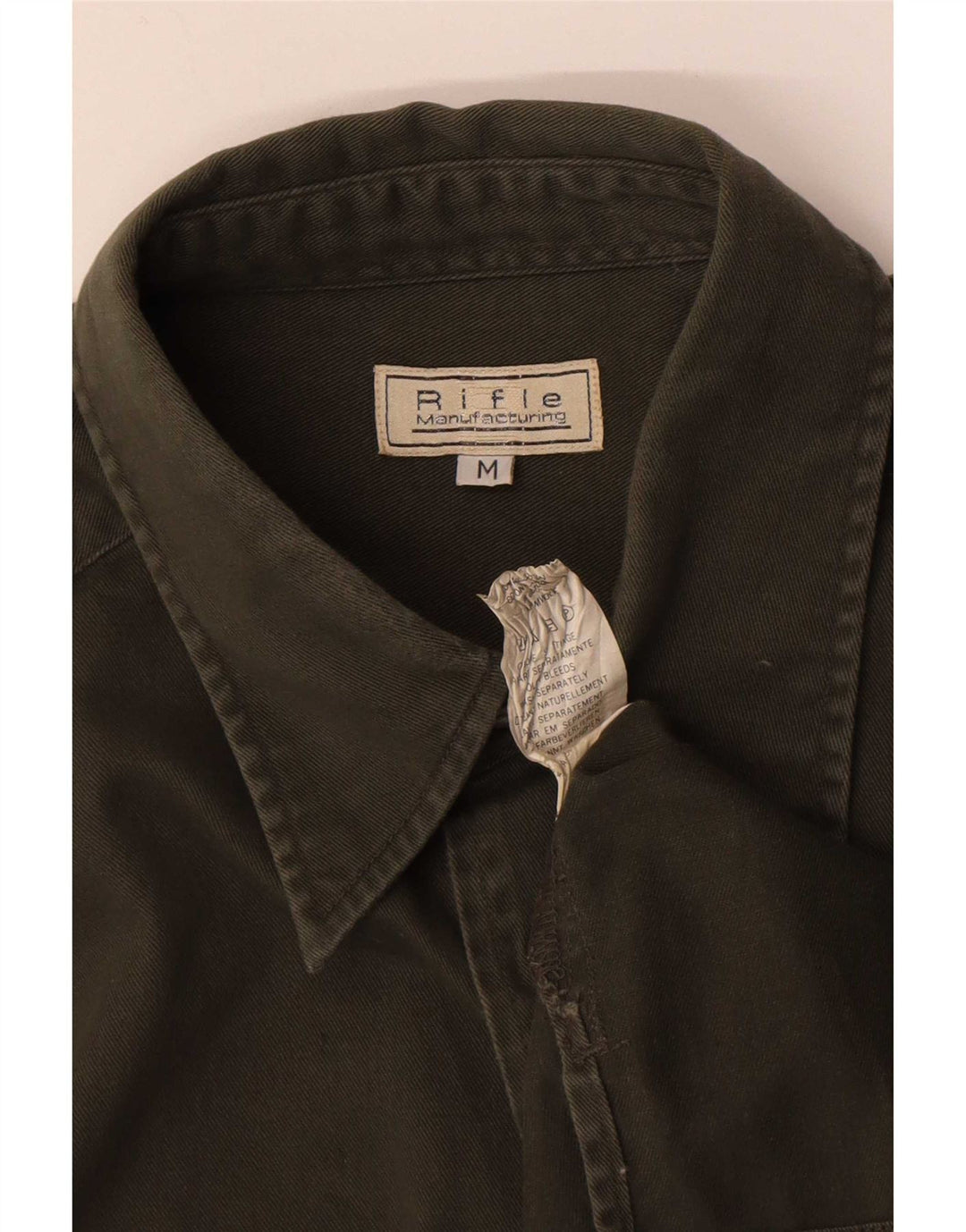 Rifle Camisa militar para hombre Algodón caqui medio