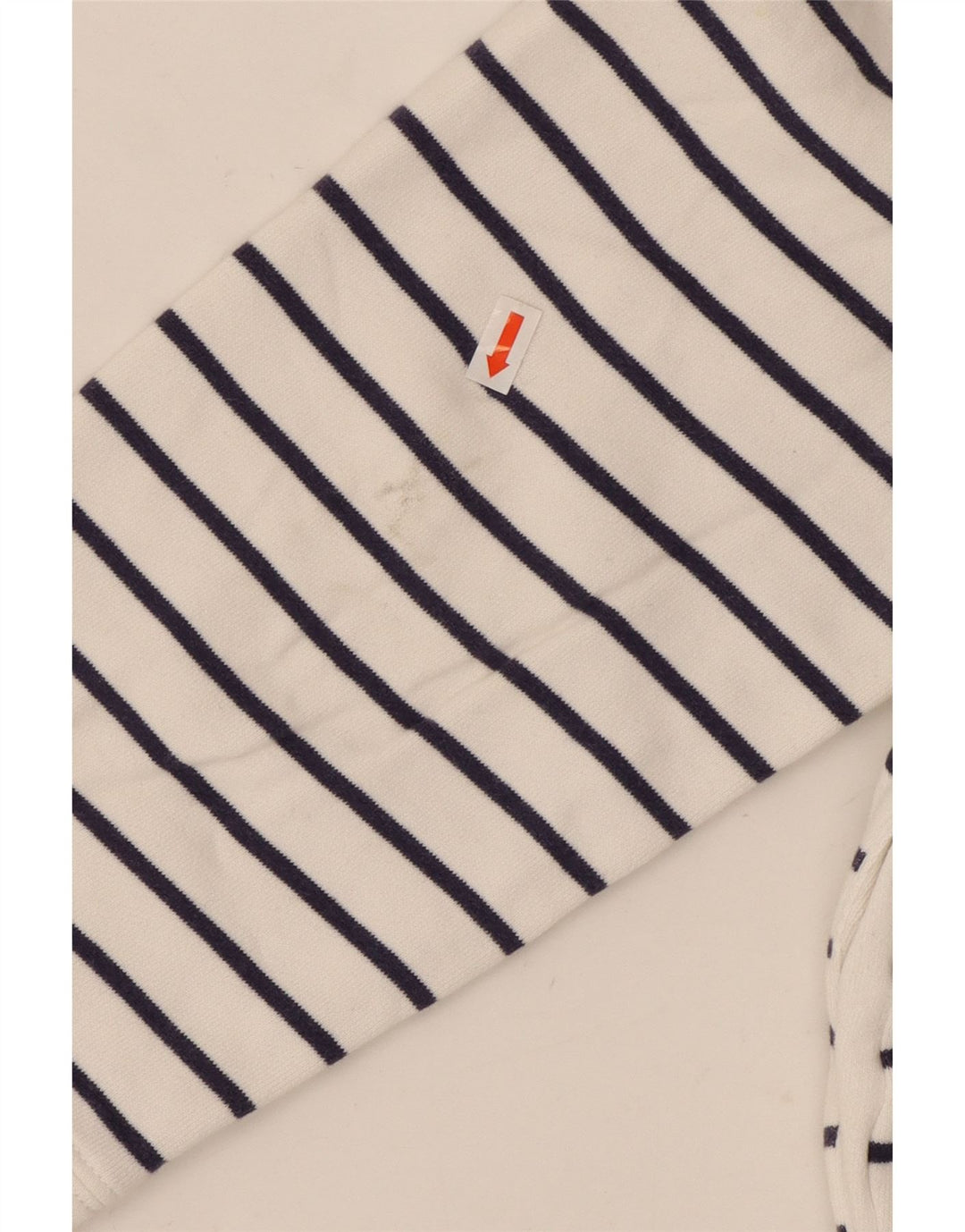 CREW CLOTHING Sudadera con cuello y cremallera para mujer, talla 40, talla grande, color blanco a rayas