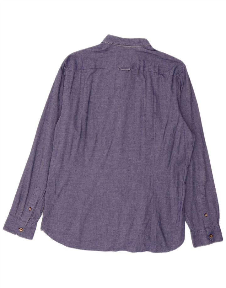 TED BAKER Camisa para hombre Talla 5 XL Algodón morado