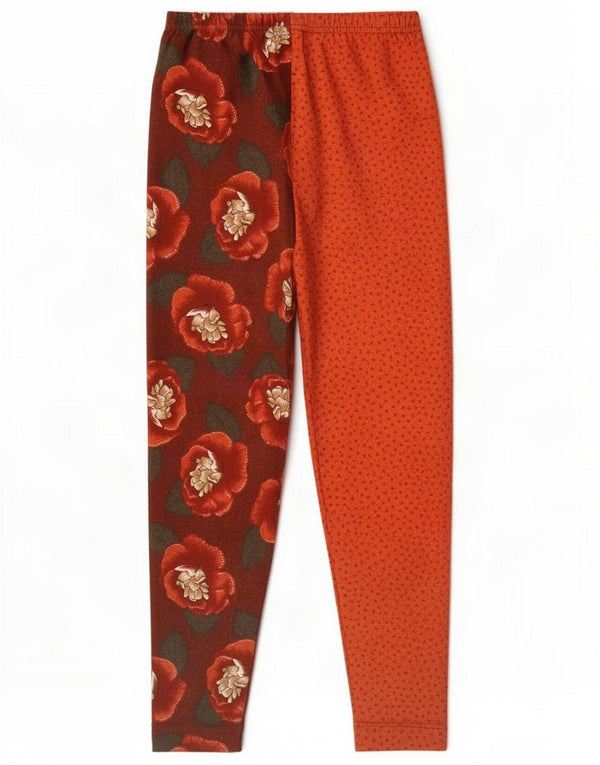 Pantalones harén vintage para mujer UK 2 2XS Lana floral marrón