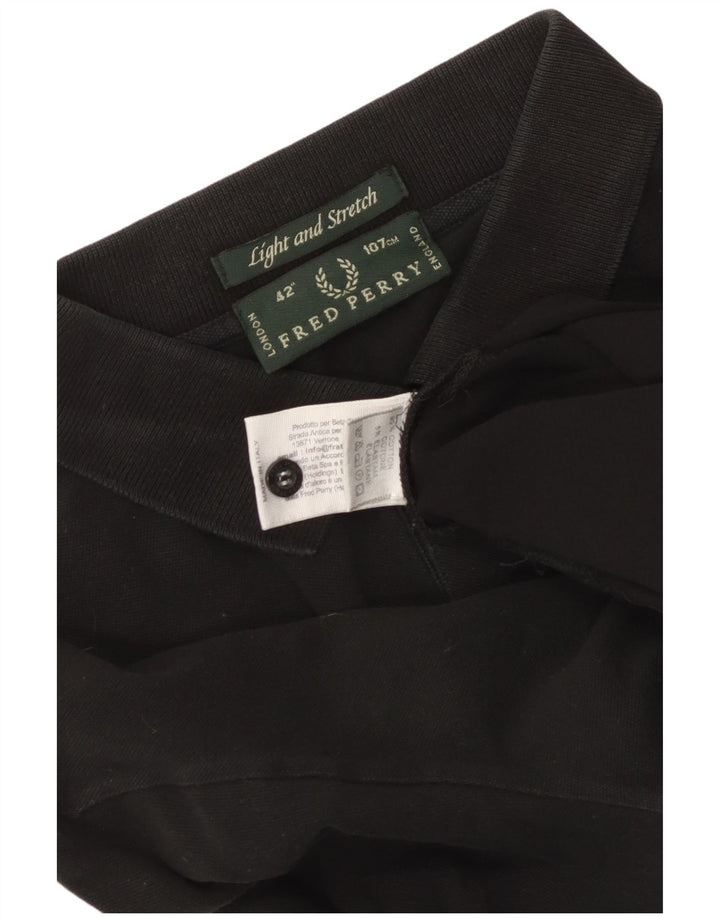 Fred Perry Polo De Manga Larga Para Hombre Algodón Negro Medio