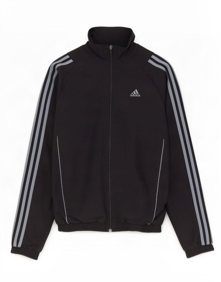 Adidas Boys Graphic Chándal Top Chaqueta 15-16 Años Negro Poliéster