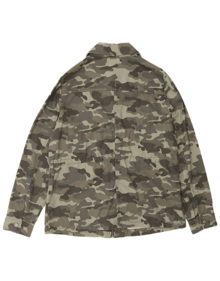 M&Co Chaqueta militar para mujer UK 40 Algodón de camuflaje verde medio