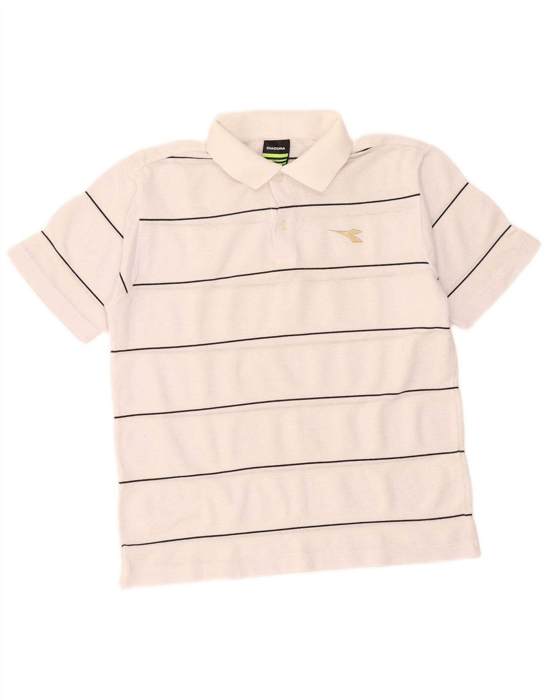 Diadora Polo Hombre Small Blanco Rayas