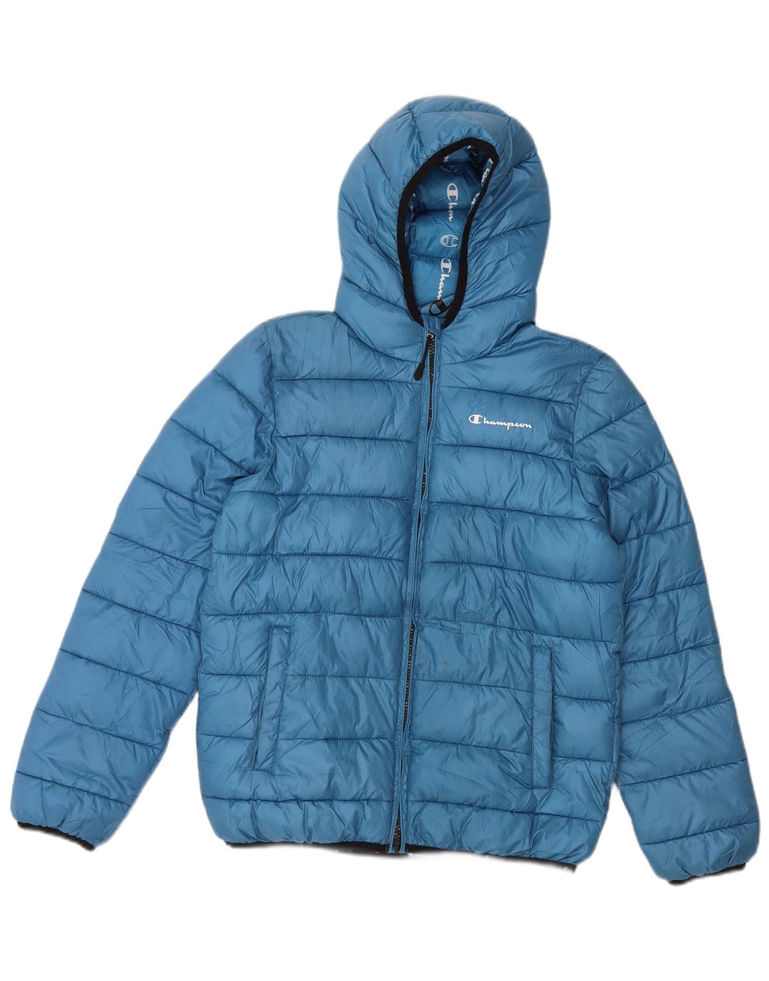 CHAMPION Chaqueta acolchada con capucha para niños 11-12 años Grande Poliéster azul