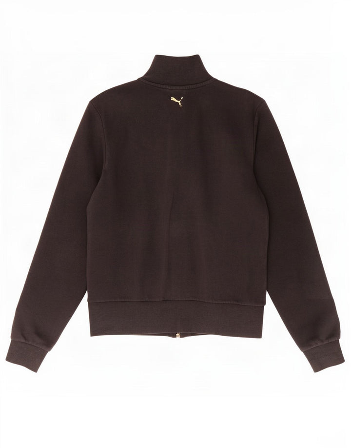 Puma Mujer Chándal Top Chaqueta Reino Unido 12 Mediano Negro Algodón