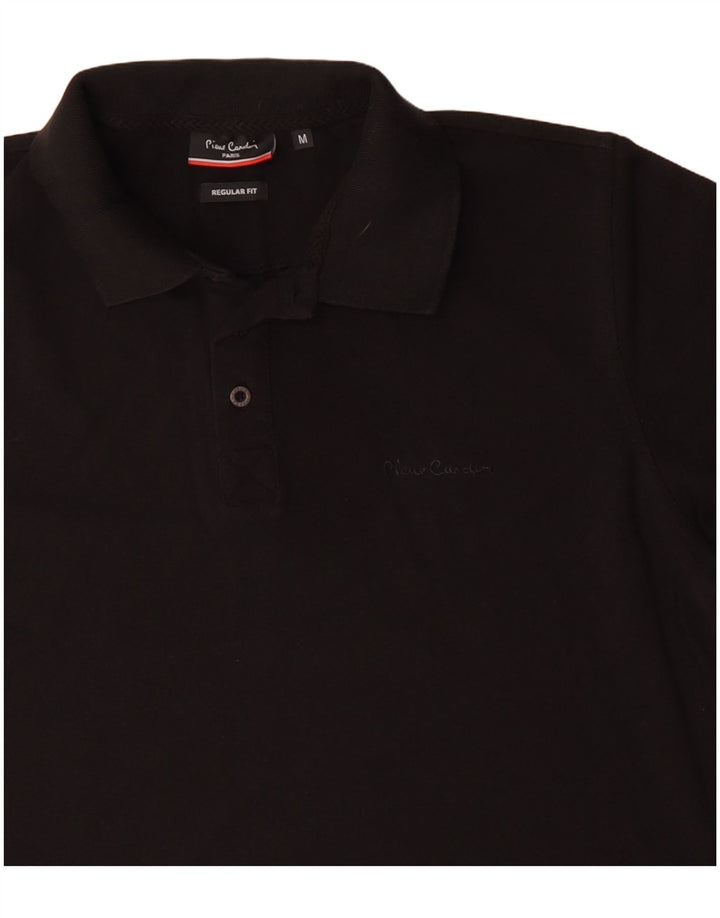 Pierre Cardin Polo de corte regular para hombre de algodón negro mediano