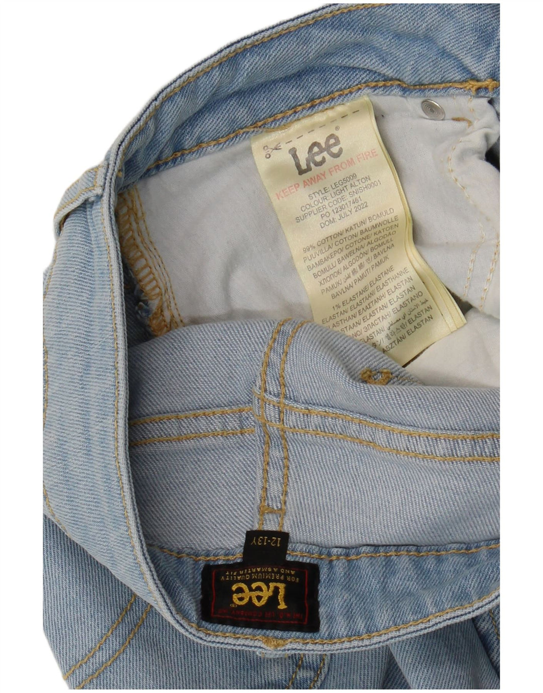 LEE Vaqueros Slim para Niñas 12-13 Años W28 L28 Algodón Azul