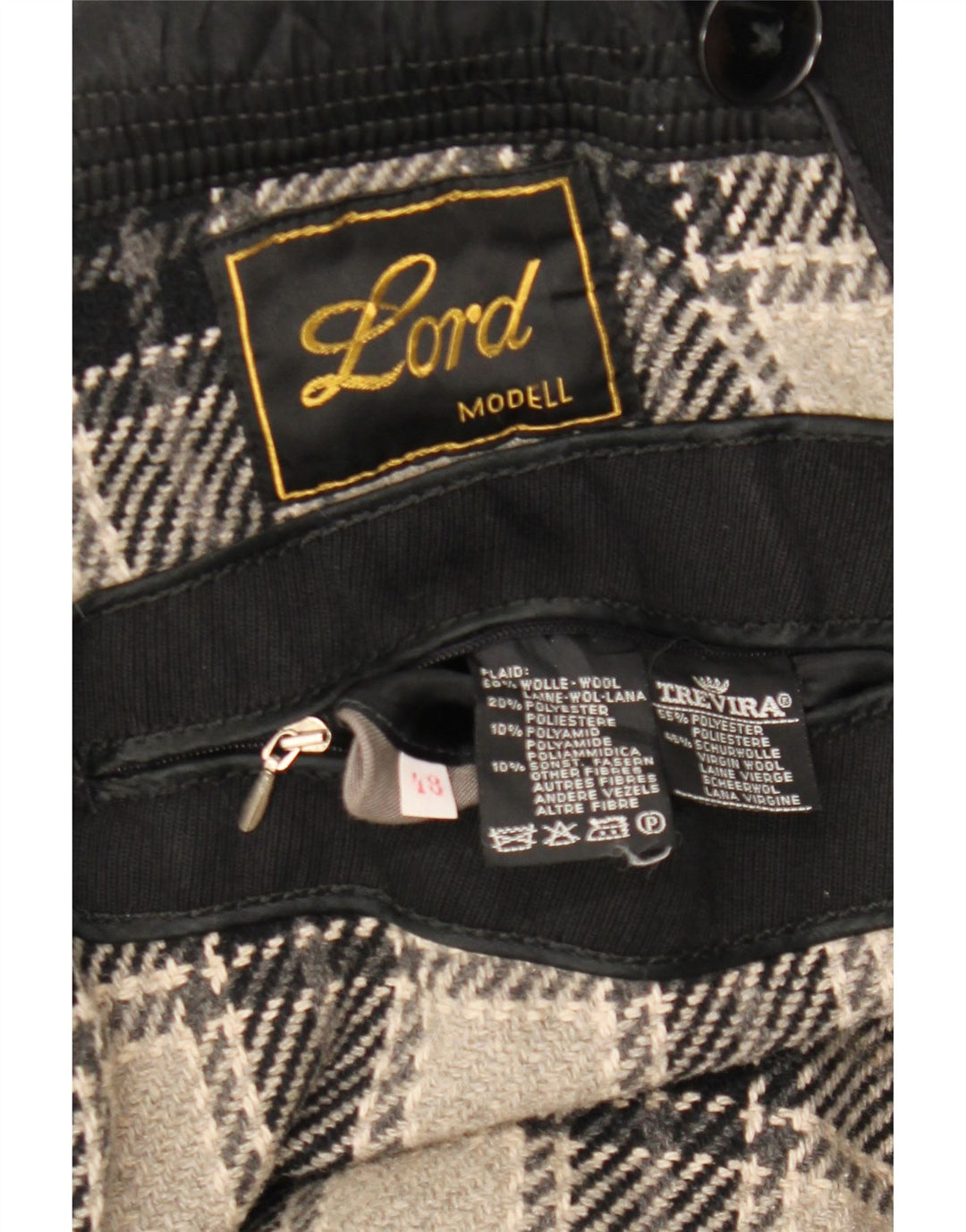 SEÑOR Gabardina para hombre IT 48 Lana negra mediana