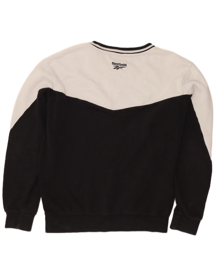 REEBOK Hombre Sudadera Gráfica Jersey Mediano Negro Colorblock Algodón