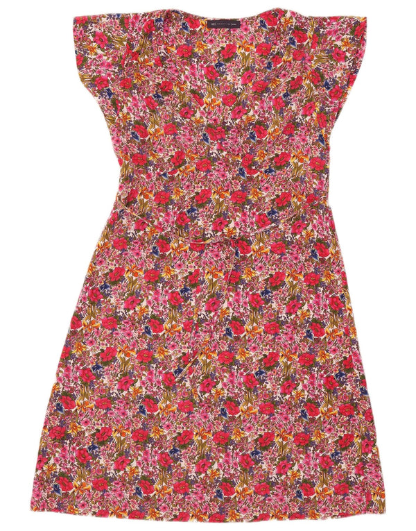 Marks & Spencer Vestido acampanado para mujer UK 40 Pequeño Poliéster floral rosa