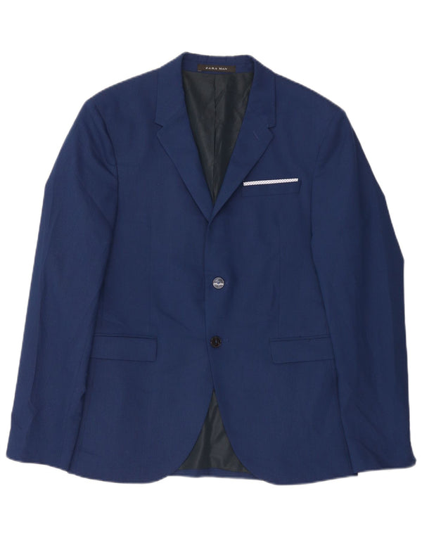 Zara Chaqueta tipo blazer de 2 botones para hombre EU 50 Azul medio