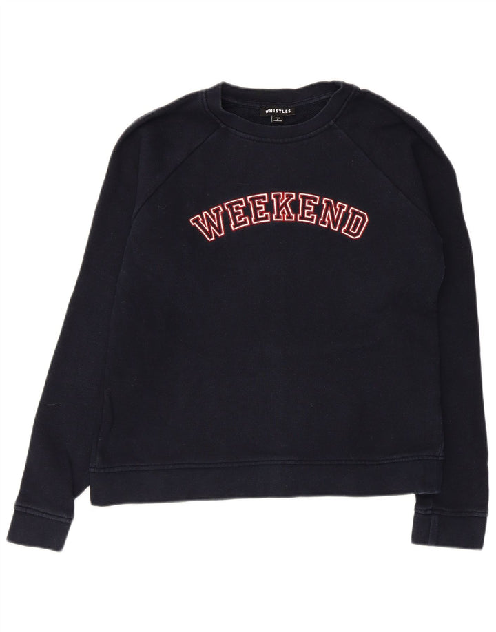 WHISTLE Sudadera con gráfico de fin de semana para mujer UK 10 Small Azul marino