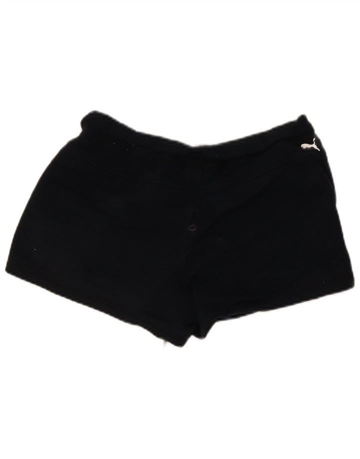 Puma - Pantalones cortos deportivos para mujer, talla 40, algodón negro mediano