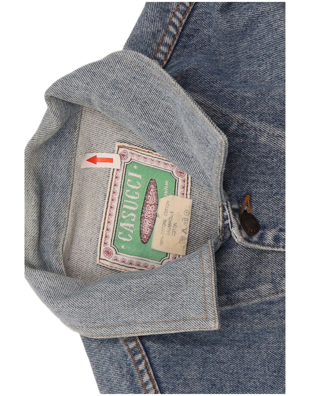 Casucci Chaqueta vaquera para hombre UK 40 Grande Algodón azul