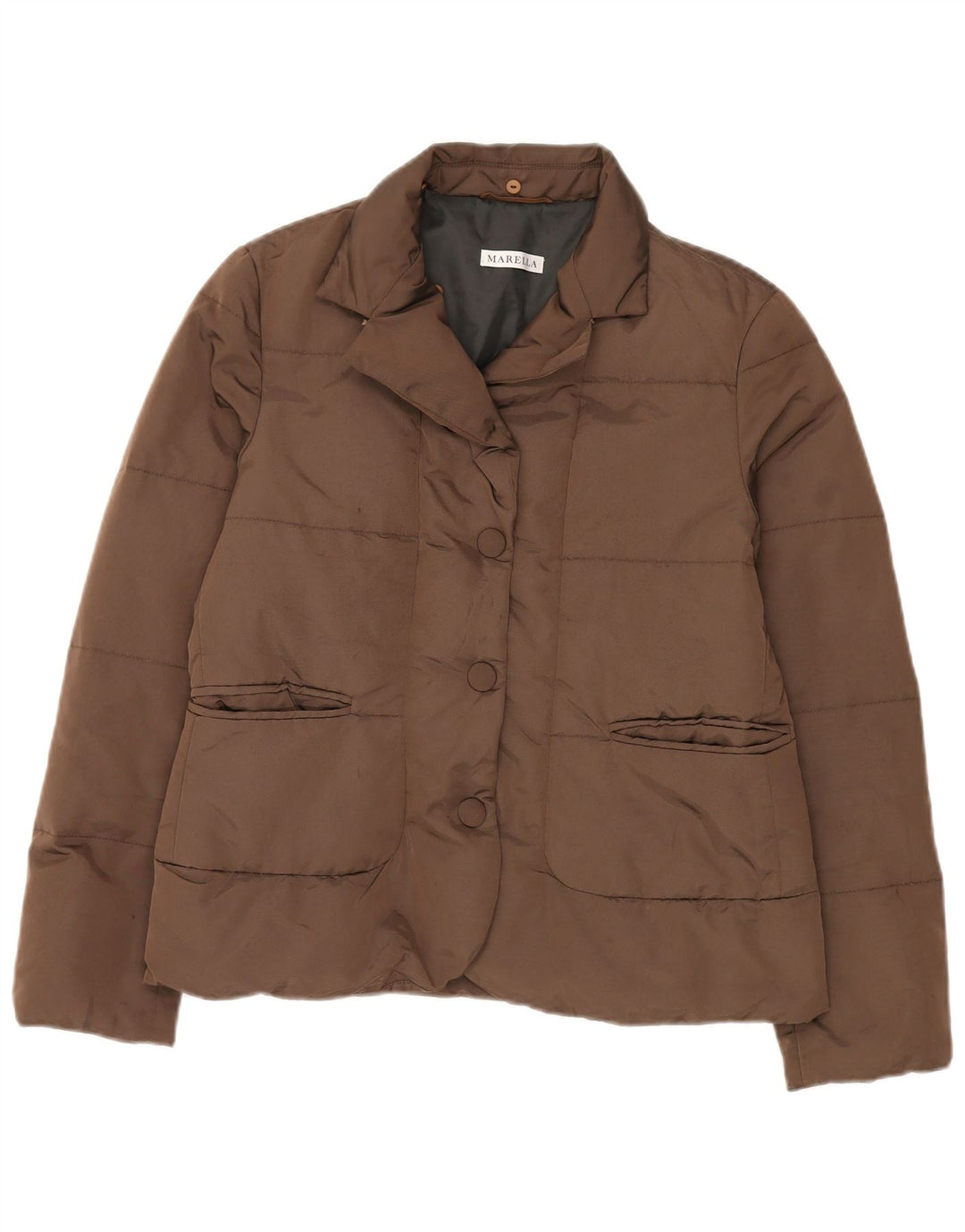 Marella Chaqueta Acolchada Para Mujer UK 44 Grande Poliamida Marrón
