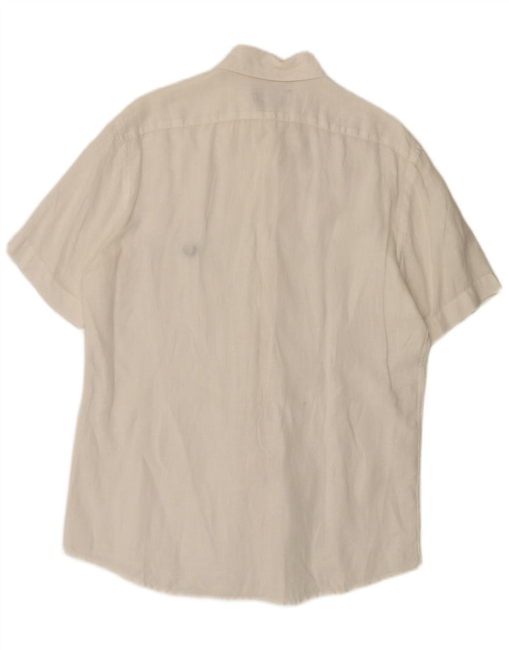 Camisa Fred Perry Hombre Manga Corta Medium White Linen