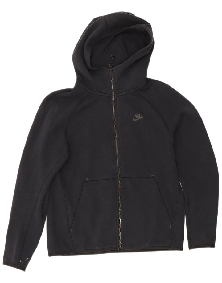 Nike - Sudadera con capucha y cremallera para hombre, talla pequeña, algodón negro