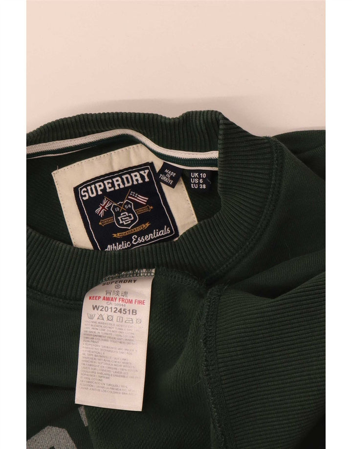 Superdry Mujer Gráfico Oversize Sudadera Jumper UK 10 Small Verde