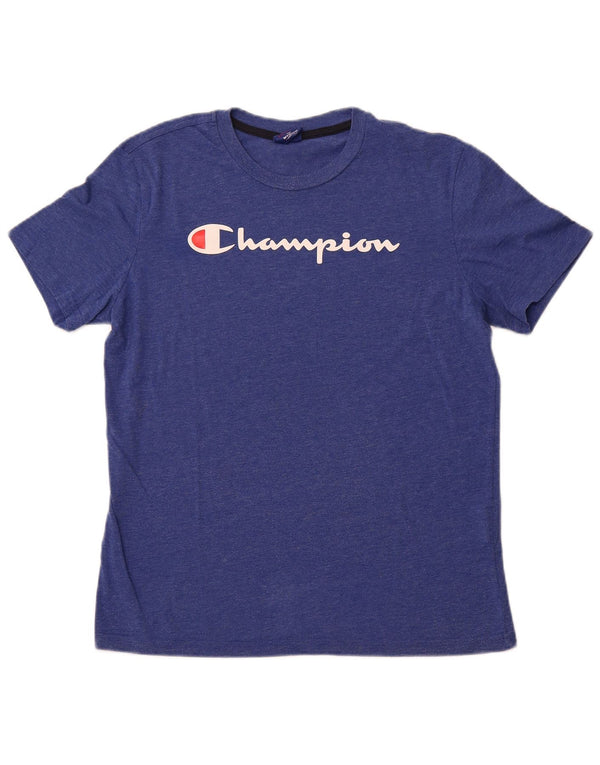 CHAMPION Camiseta gráfica para hombre Top Algodón azul medio