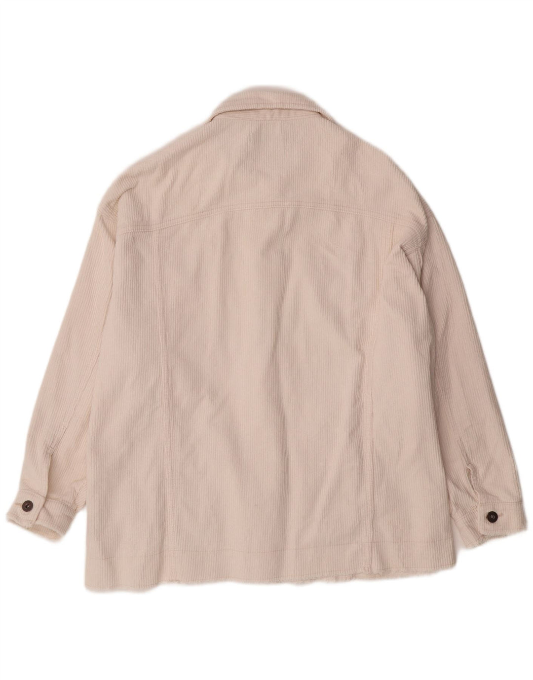 ZARA Chaqueta de pana extragrande para mujer Reino Unido 46 Grande Algodón blanco roto