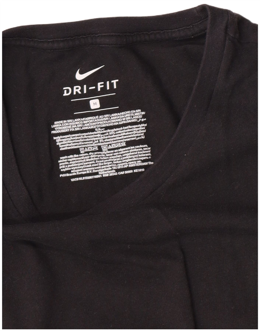 Camiseta Nike Dri Fit para hombre Top mediano de algodón negro