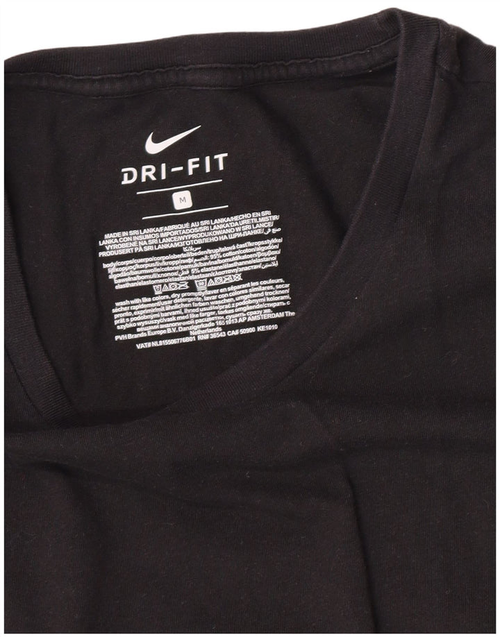 Camiseta Nike Dri Fit para hombre Top mediano de algodón negro
