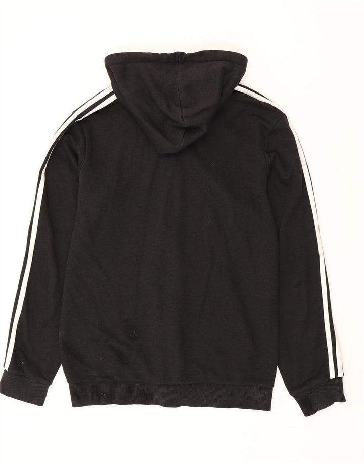 Adidas - Sudadera con capucha y cremallera para hombre, algodón negro mediano