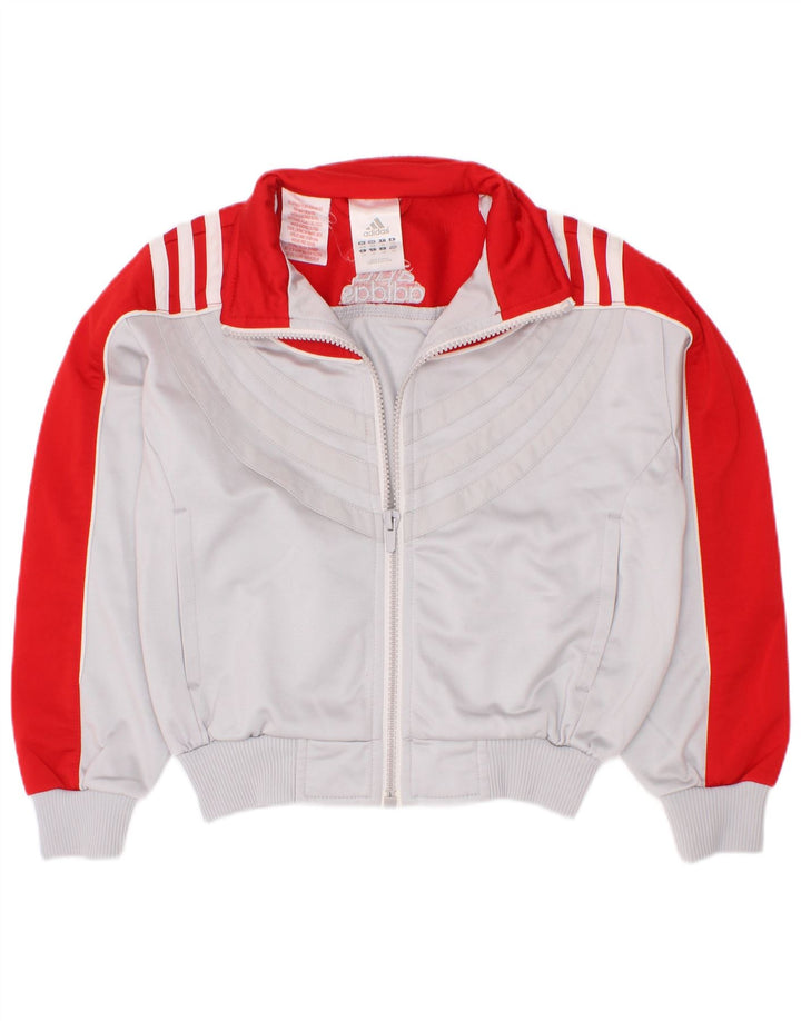 Adidas - Chaqueta de chándal con gráfico para niños, 5-6 años, color gris