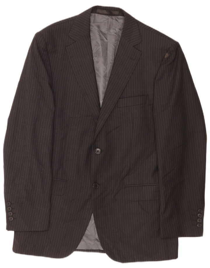 Marks & Spencer Chaqueta tipo blazer entallada para hombre UK 38 Gris medio Rayas diplomáticas