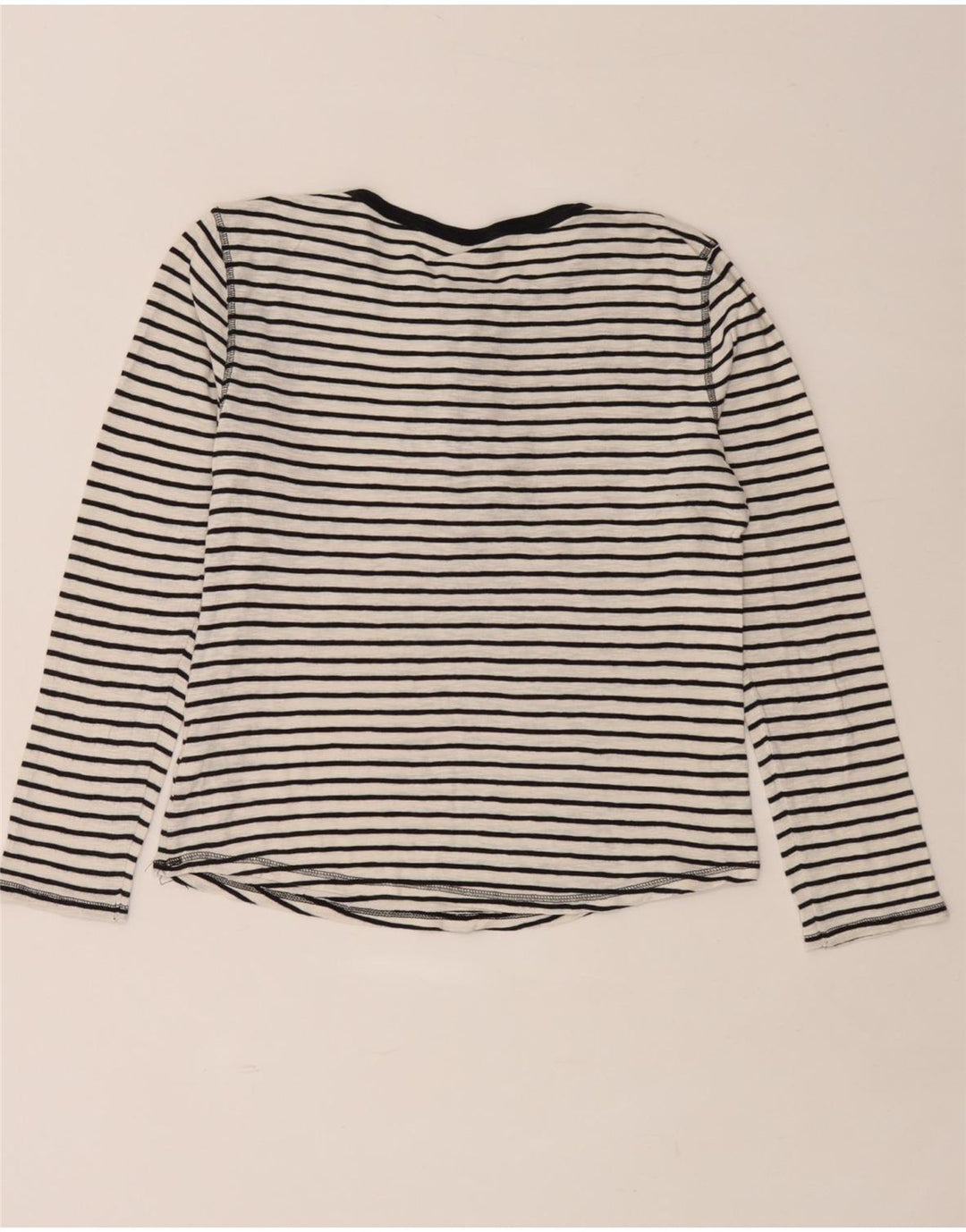 Marks & Spencer Top para mujer de manga larga UK 44 Algodón a rayas blanco mediano