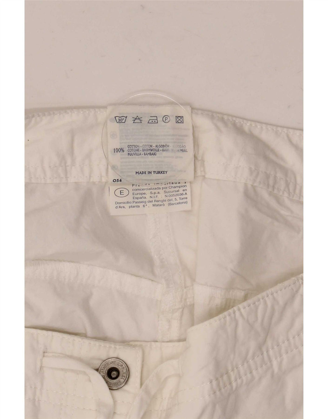 Champion Pantalones Cortos Casuales Para Mujer Grande W32 Algodón Blanco