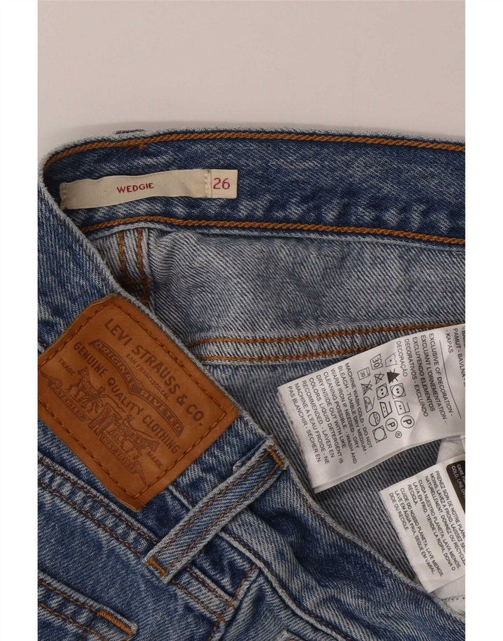 Levi's Shorts De Mezclilla Desgastados Con Cuña Para Mujer W26 Algodón Azul Pequeño