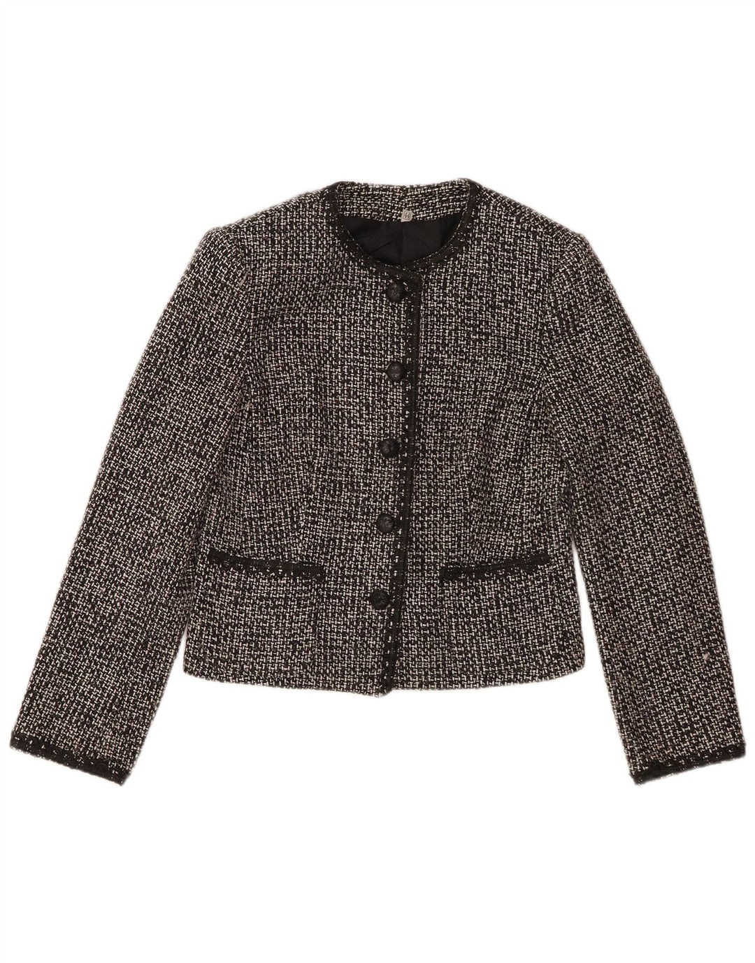 Vintage mujer 5 botones Blazer chaqueta IT 44 medio negro