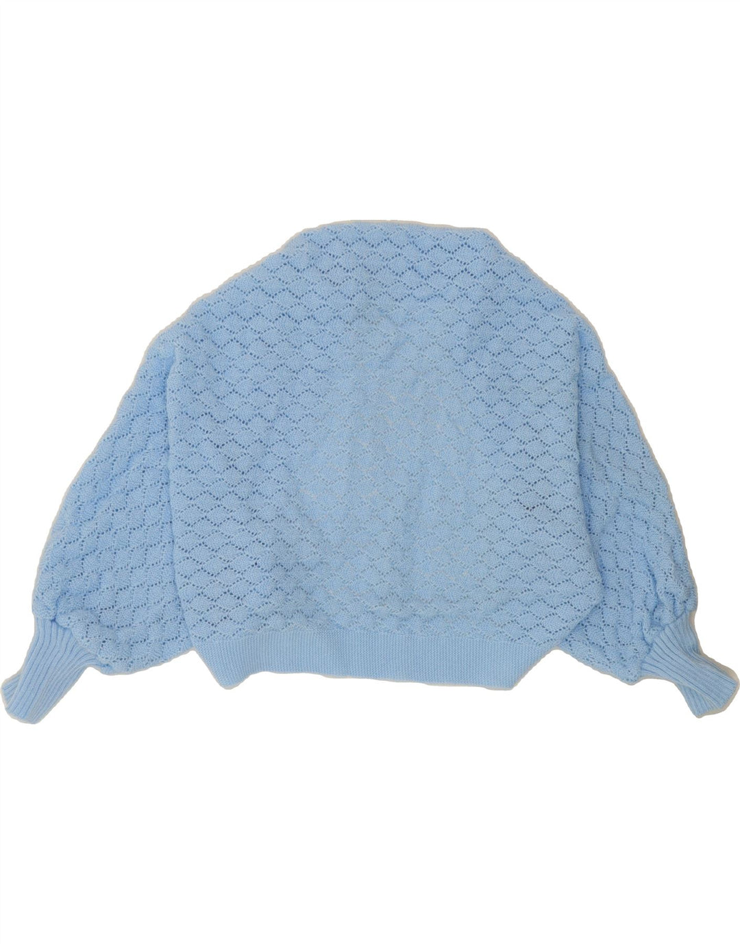 VINTAGE Womens Batwing Cardigan Sweater UK 14 Medium Blue Argyle/Diamond Vintage Vintage and Second-Hand Vintage from Messina Hembry 