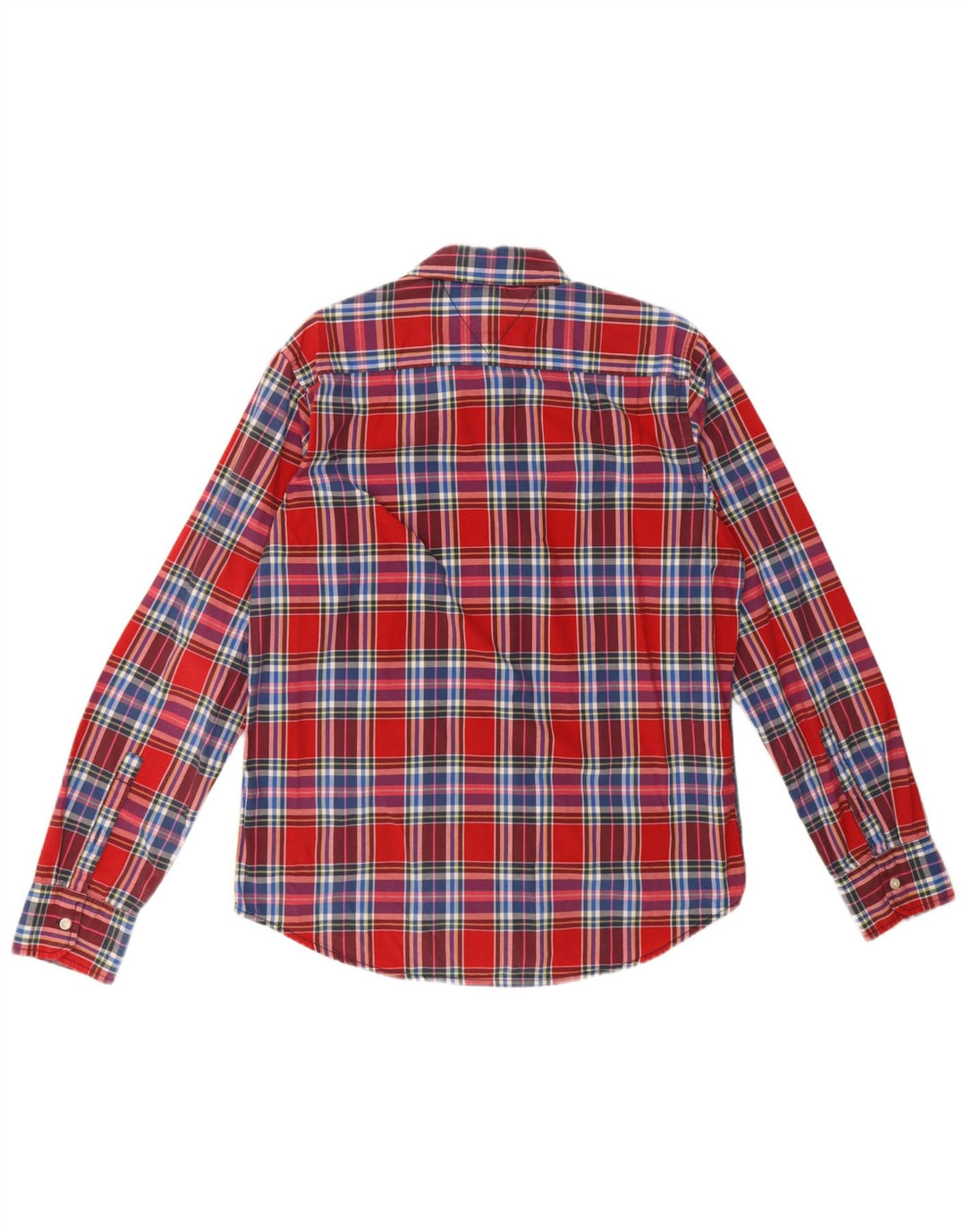 Camisa Tommy Hilfiger para hombre de algodón a cuadros rojos grandes