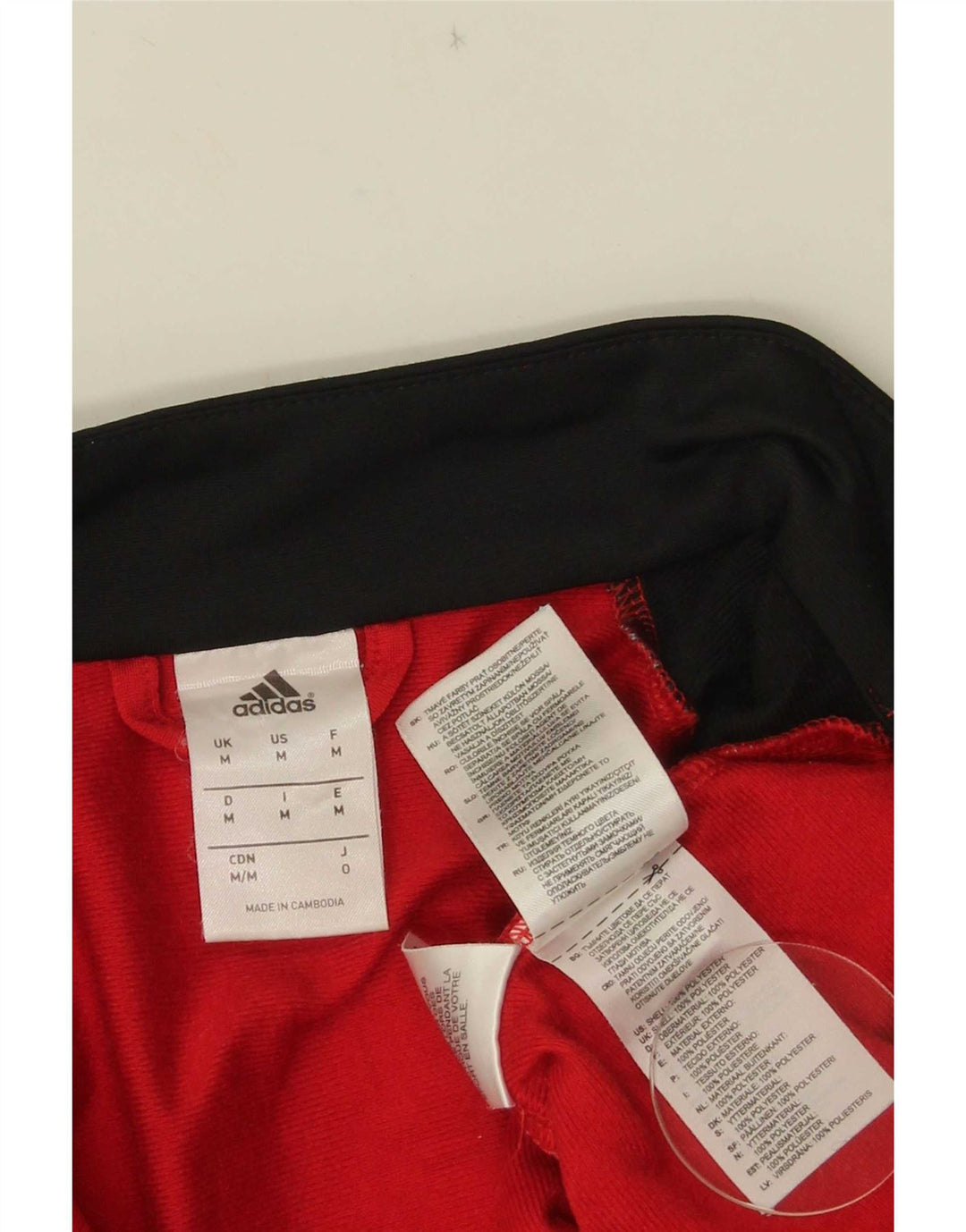 Adidas Hombre Chaqueta De Chándal Con Estampado Gráfico Poliéster Color Block Rojo Medio