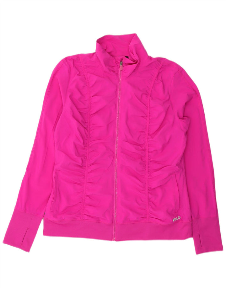 Fila Mujer Chándal Top Chaqueta UK 40 Grande Poliéster Rosa