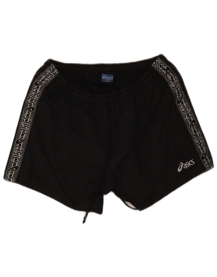 Asics Mens Graphic Sport Shorts Pequeño Poliéster Negro
