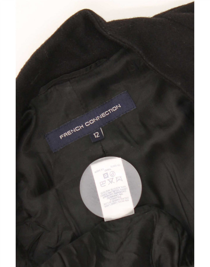 French Connection Abrigo extragrande para mujer UK 40 Lana negra mediana