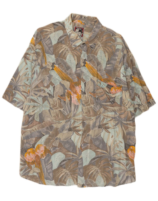 Camisa Vintage Hombre Manga Corta XL Multicolor Floral
