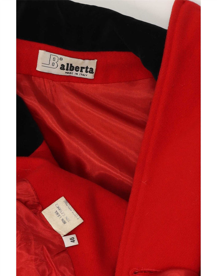 Vintage mujer abrigo de doble pecho IT 46 lana roja grande